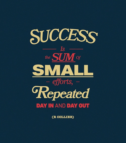 Success is the sum of small efforts, repeated day in and day out.