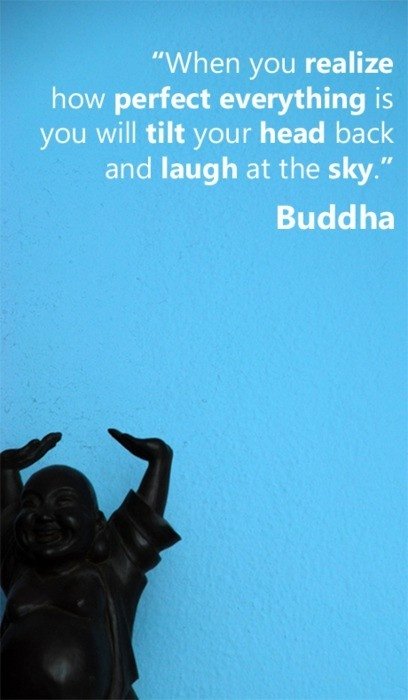 When you realize how perfect everything is you will tilt your head back and laugh at the sky. ~ Buddha