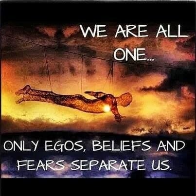 We are all one. Only egos, beliefs, and fears separate us.