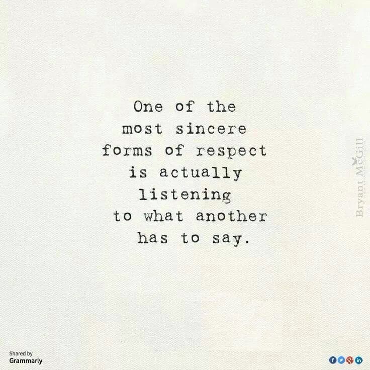 One of the most sincere forms of respect: