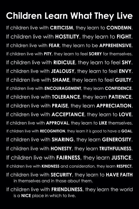 Children learn what they live.