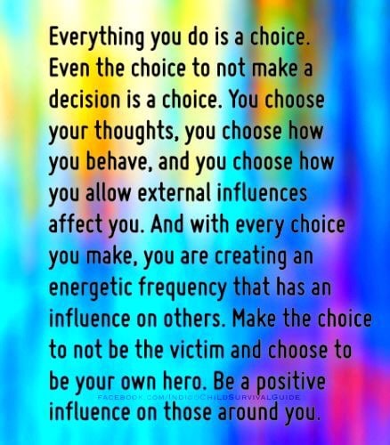 Everything you do is a choice and choices change everything.