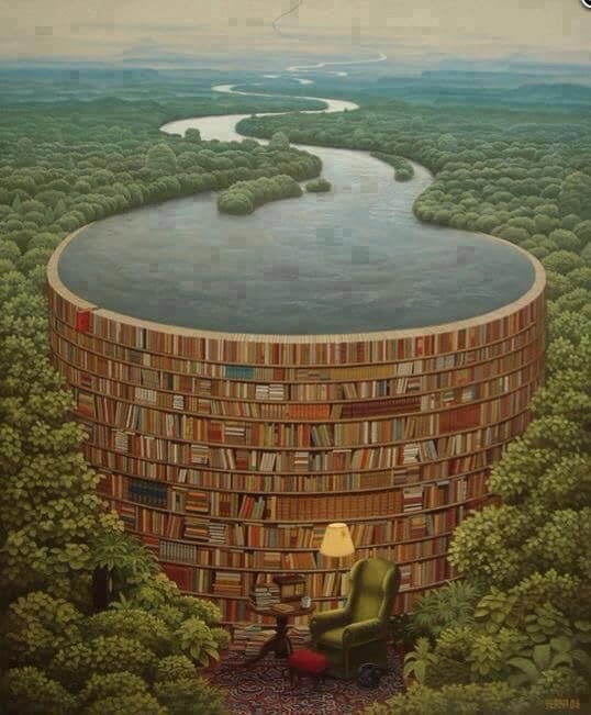 Behind every stack of books there is a flood of knowledge.