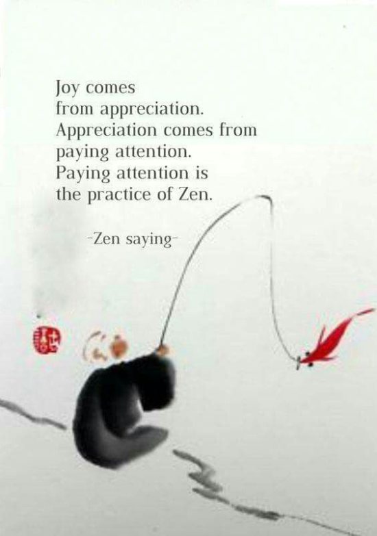 The connection of joy and zen.