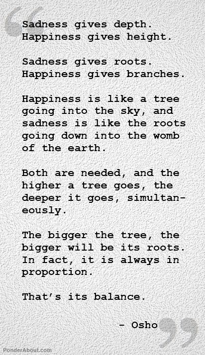 The beautiful balance of happiness and sadness.