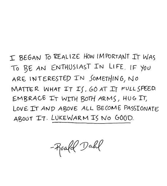 Be an enthusiast in life!
