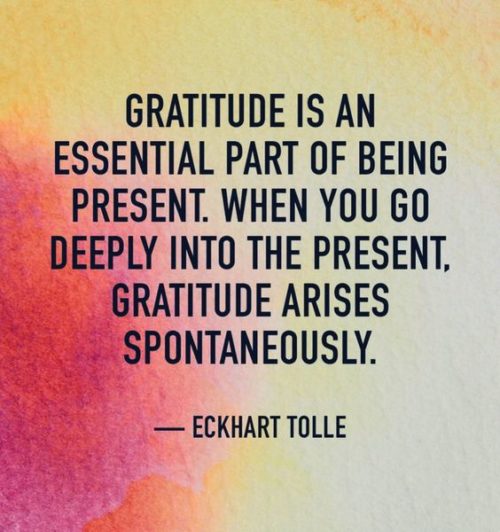 Gratitude is an essential part of being present.