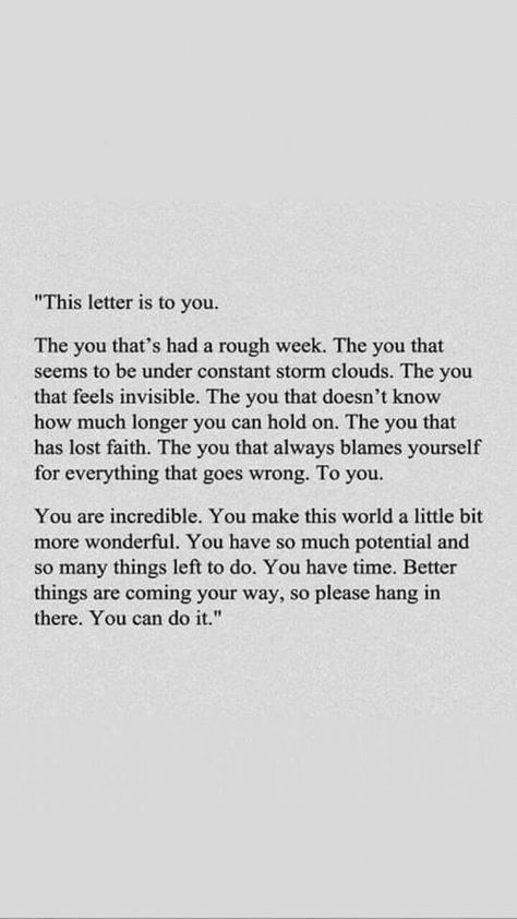 This letter is to you.