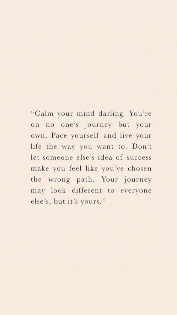 Your journey is yours.