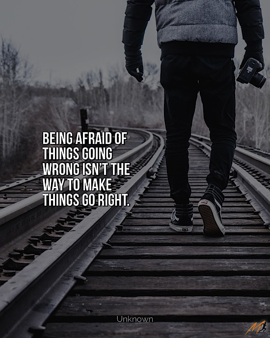 Powerful Hero Quotes: "Being afraid of things going wrong isn't the way to make things go right."