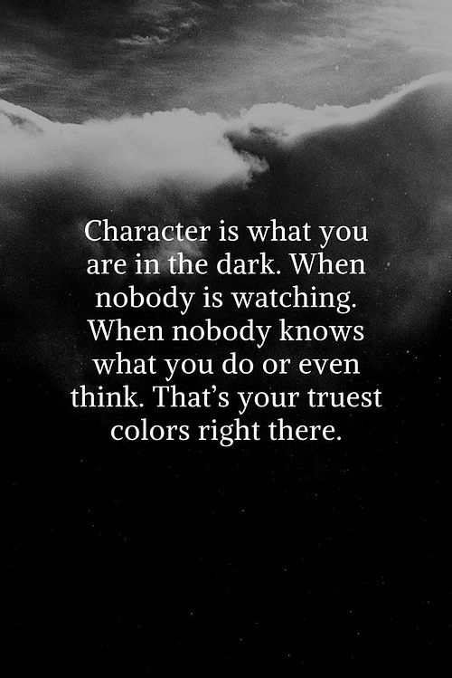 Character isn't what you see in the light.