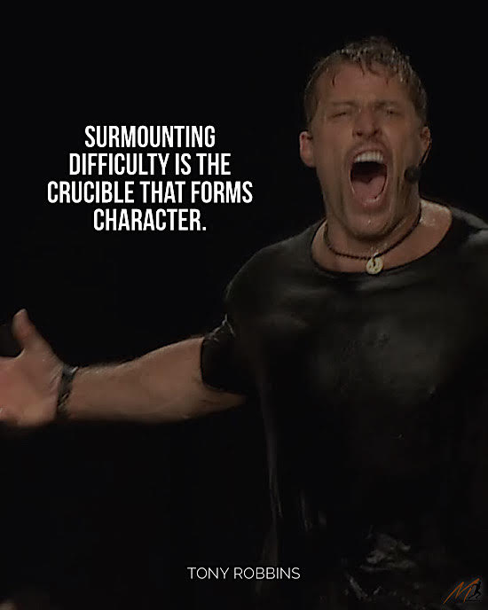 Picture Quote from Awaken the Giant Within: “Surmounting difficulty is the crucible that forms character.” ~ Tony Robbins