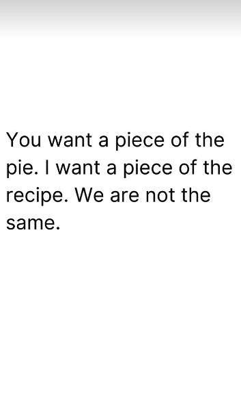 I'm trying to be a chef. Not a customer.