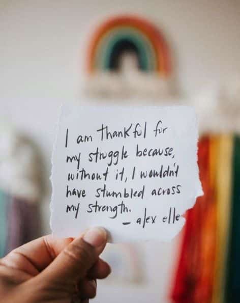 Struggle gratitude post.