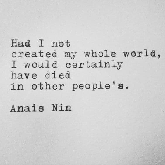 Create your world; or die in another's.