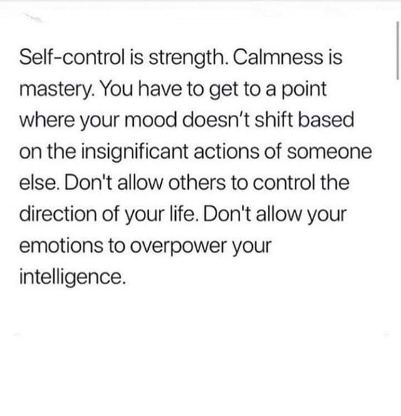 Calmness > Insignificant actions