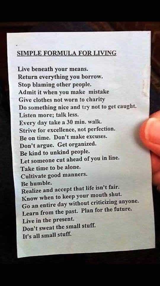 Imagine if we all lived by these rules.