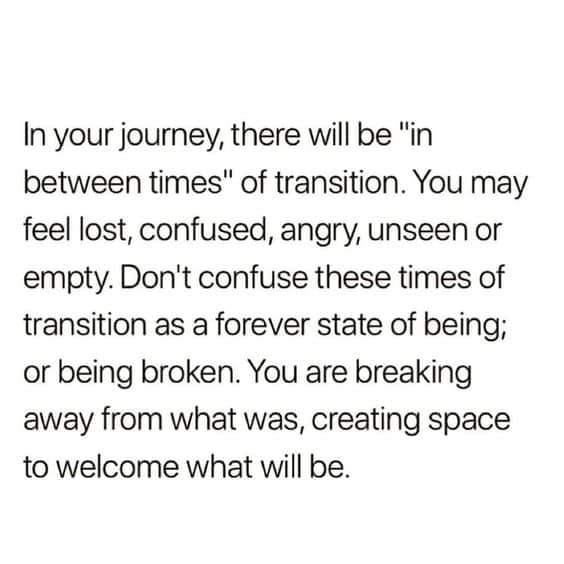 Times of transition are not forever times.