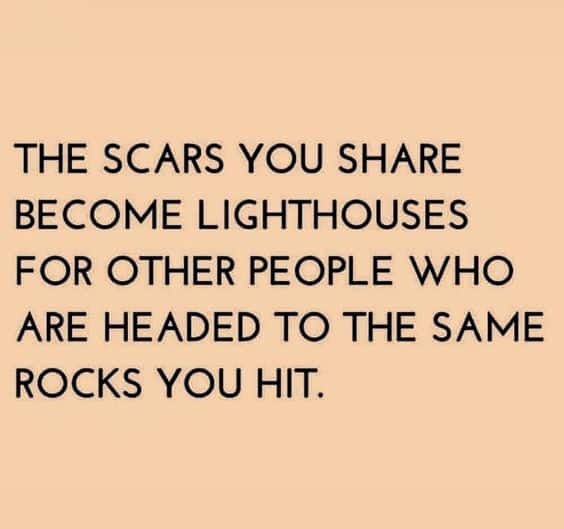 Sharing scars can be helpful.
