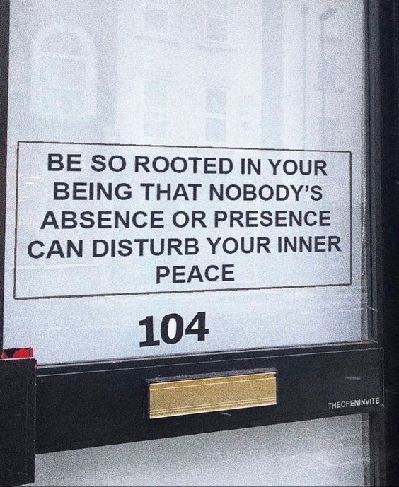 Inner peace that can't be touched.