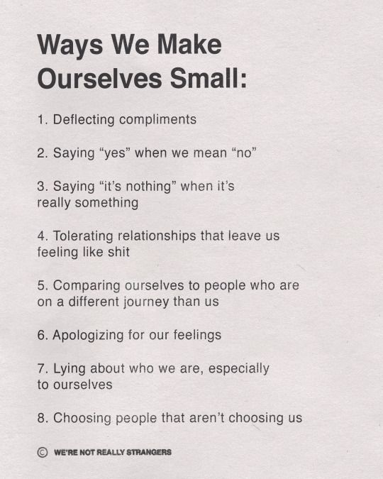 How we feel about ourselves starts with us.