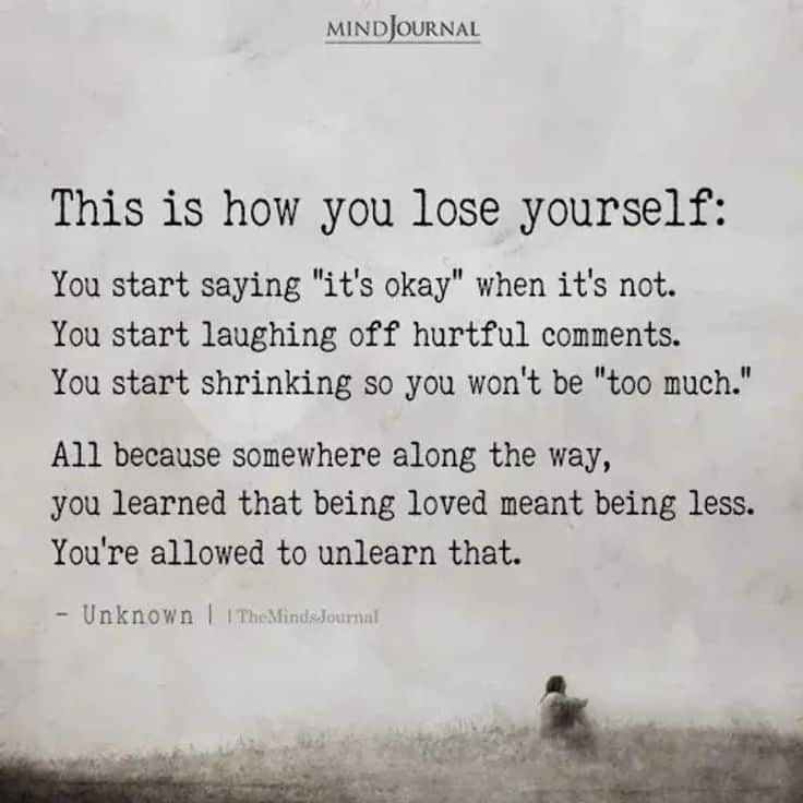 Being loved does not mean being less. Being loved does not mean being less.